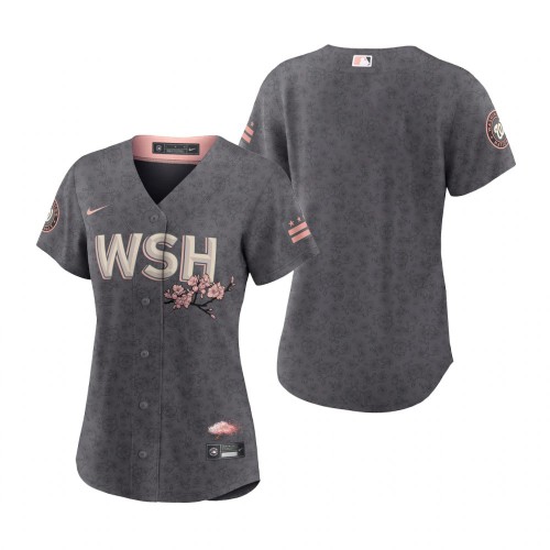 Washington Washington Nationals Blank Women’s Nike Gray 2022 City Connect Replica Jersey Womens