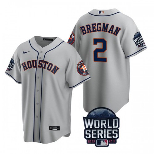 Houston Houston Astros #2 Alex Bregman Youth Nike 150th Anniversary 2021 World Series Authentic MLB Jersey – Gray Youth