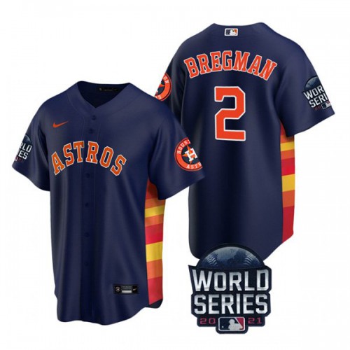 Houston Houston Astros #2 Alex Bregman Youth Nike 150th Anniversary 2021 World Series Authentic MLB Jersey – Navy Youth