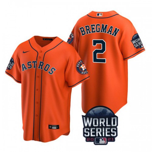 Houston Houston Astros #2 Alex Bregman Youth Nike 150th Anniversary 2021 World Series Authentic MLB Jersey – Orange Youth