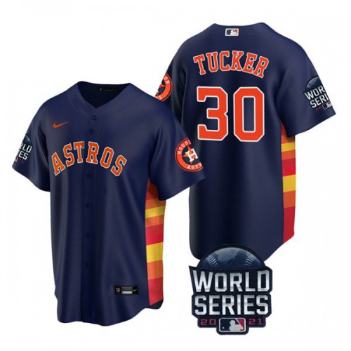 Houston Houston Astros #30 Kyle Tucker Youth Nike 150th Anniversary 2021 World Series Authentic MLB Jersey – Navy Youth
