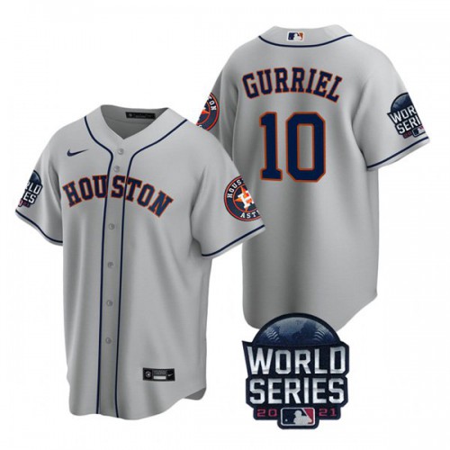 Houston Houston Astros #10 Yuli Gurriel Youth Nike 150th Anniversary 2021 World Series Authentic MLB Jersey – Gray Youth