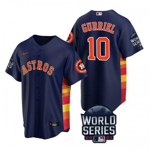 Houston Houston Astros #10 Yuli Gurriel Youth Nike 150th Anniversary 2021 World Series Authentic MLB Jersey – Navy Youth