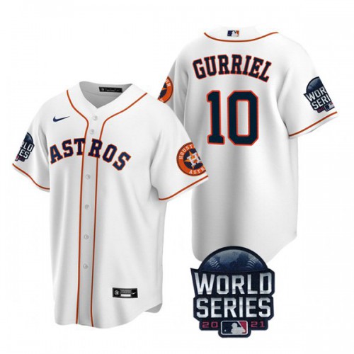 Houston Houston Astros #10 Yuli Gurriel Youth Nike 150th Anniversary 2021 World Series Authentic MLB Jersey – White Youth