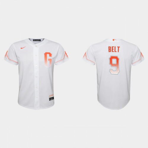 San Francisco San Francisco Giants #9 Brandon Belt Youth 2021 City Connect White Jersey Youth