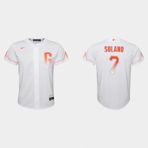 San Francisco San Francisco Giants #7 Donovan Solano Youth 2021 City Connect White Jersey Youth