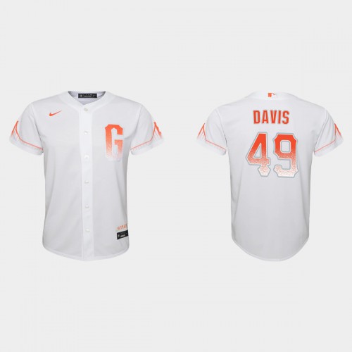 San Francisco San Francisco Giants #49 Jaylin Davis Youth 2021 City Connect White Jersey Youth