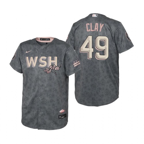 Washington Washington Nationals #49 Sam Clay Youth Nike Gray 2022 City Connect Replica Jersey Youth