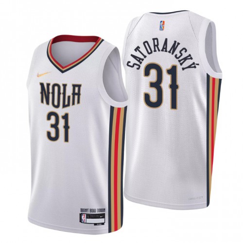 New Orleans New Orleans Pelicans #31 Tomas Satoransky Men’s Nike White 2021/22 Swingman NBA Jersey – City Edition Men’s