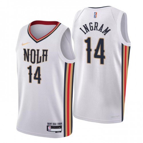 New Orleans New Orleans Pelicans #14 Brandon Ingram Men’s Nike White 2021/22 Swingman NBA Jersey – City Edition Men’s