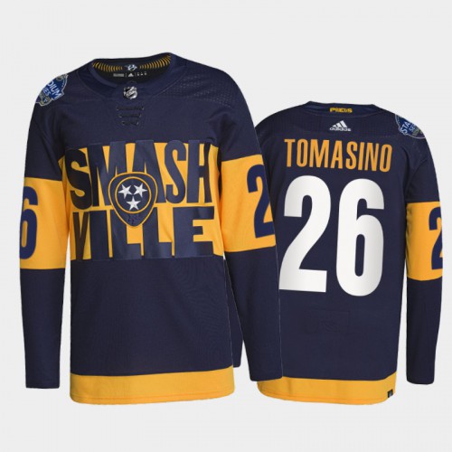 Adidas Nashville Predators #26 Philip Tomasino Men’s 2022 Stadium Series Authentic NHL Jersey – Navy Men’s