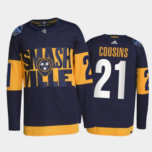 Adidas Nashville Predators #21 Nick Cousins Men’s 2022 Stadium Series Authentic NHL Jersey – Navy Men’s