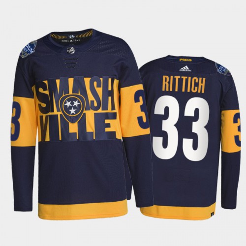 Adidas Nashville Predators #33 David Rittich Men’s 2022 Stadium Series Authentic NHL Jersey – Navy Men’s