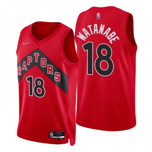 Nike Toronto Raptors #18 Yuta Watanabe Red Men’s 2021-22 NBA 75th Anniversary Diamond Swingman Jersey – Icon Edition Men’s