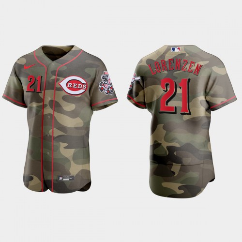 Cincinnati Cincinnati Reds #21 Michael Lorenzen Men’s Nike 2021 Armed Forces Day Authentic MLB Jersey -Camo Men’s