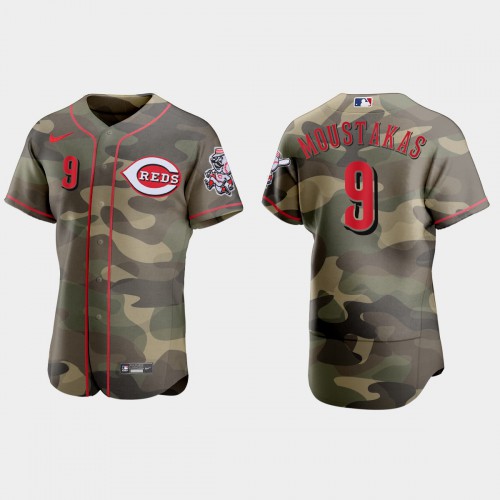 Cincinnati Cincinnati Reds #9 Mike Moustakas Men’s Nike 2021 Armed Forces Day Authentic MLB Jersey -Camo Men’s