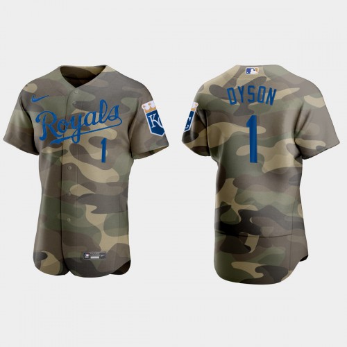 Kansas City Kansas City Royals #1 Jarrod Dyson Men’s Nike 2021 Armed Forces Day Authentic MLB Jersey -Camo Men’s