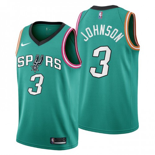 Nike San Antonio Spurs #3 Keldon Johnson Men’s 2022-23 City Edition NBA Jersey – Cherry Blossom Teal Men’s