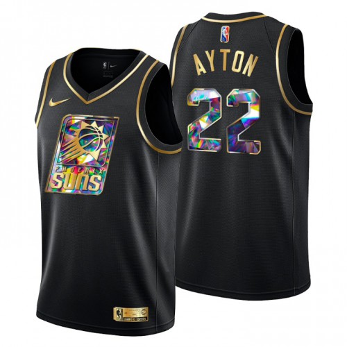 Phoenix Phoenix Suns #22 Deandre Ayton Men’s Golden Edition Diamond Logo 2021/22 Swingman Jersey – Black Men’s