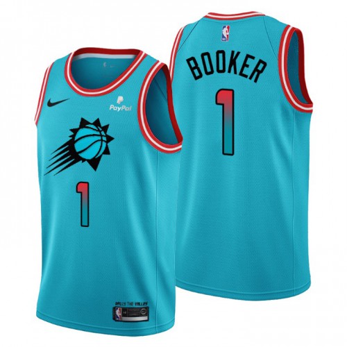 Nike Phoenix Suns #1 Devin Booker Men’s 2022-23 City Edition NBA Jersey – Cherry Blossom Blue Men’s