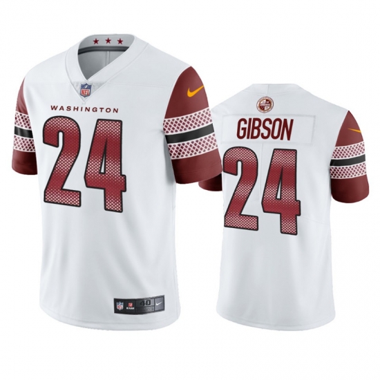 Men Washington Commanders #24 Antonio Gibson 2022 Burgundy Game Stitched Jersey White