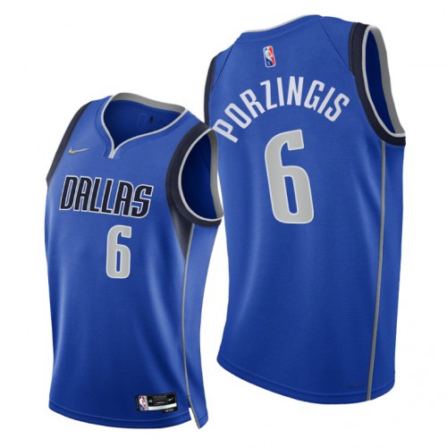 Nike Dallas Mavericks #6 Kristaps Porzingis Women’s 2021-22 75th Diamond Anniversary NBA Jersey Blue Womens