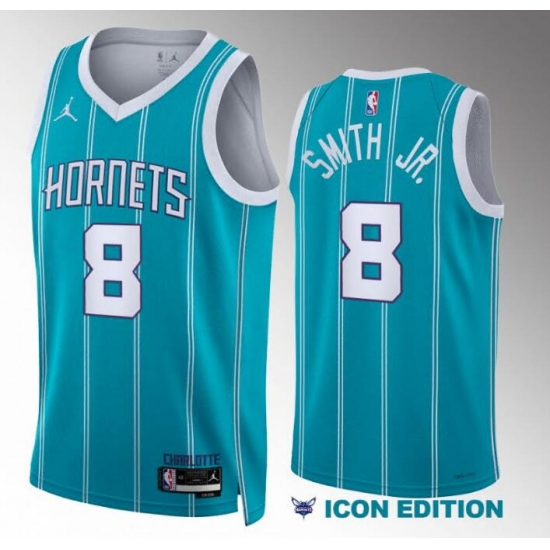 Dennis Smith Jr. Charlotte Hornets #8 Teal Jersey 2022-23 Icon Edition Swingman