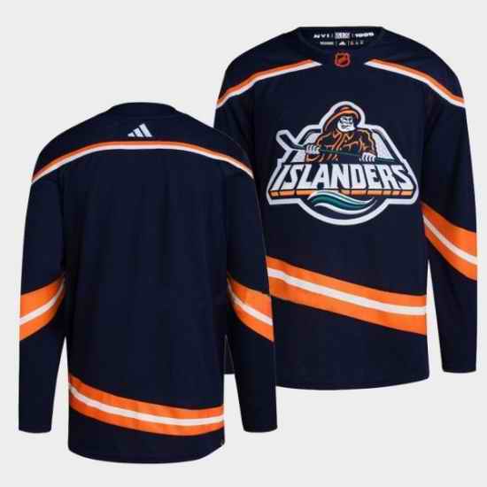 Men New York Islanders Blank Navy 2022 #23 Reverse Retro Stitched Jersey