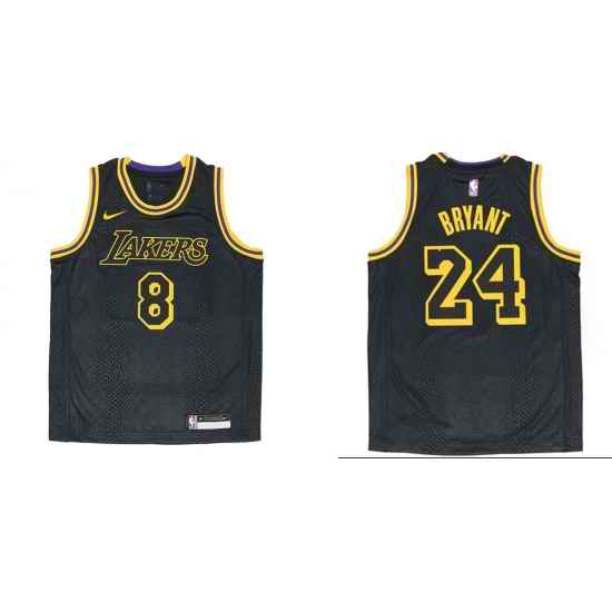 Custom Men Nike Los Angeles Lakers City Edition #8 24 Mamba Week Black Jerseys