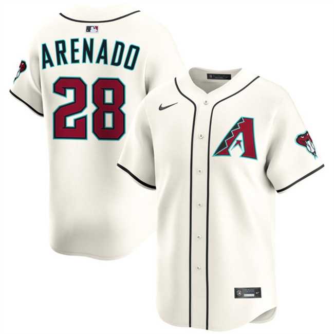 Mens Arizona Diamondbacks #28 Nolan Arenado Cream Home Limited Stitched Jersey Dzhi