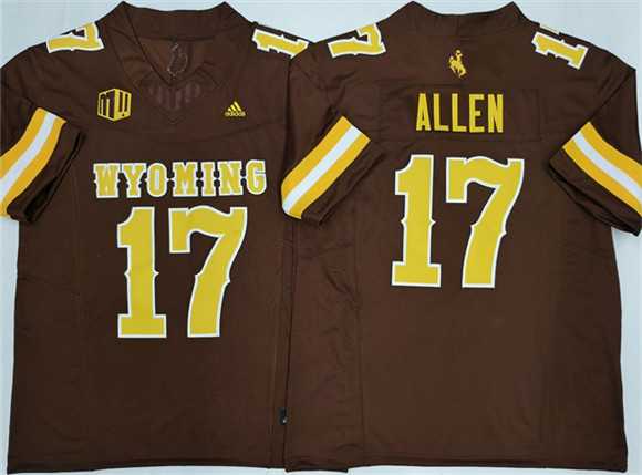 Mens Wyoming Cowboys #17 Josh Allen Brown 2026 F.U.S.E. Stitched College Jersey