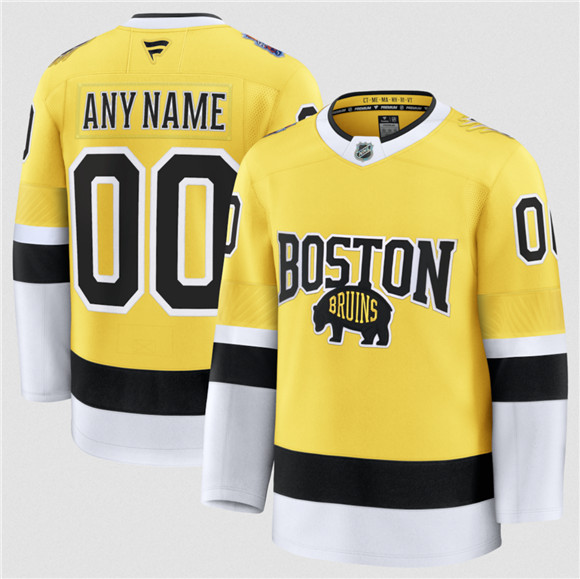 Mens Boston Bruins Active Player Custom Gold 2026 Stadium Series Stitched Hockey Jersey