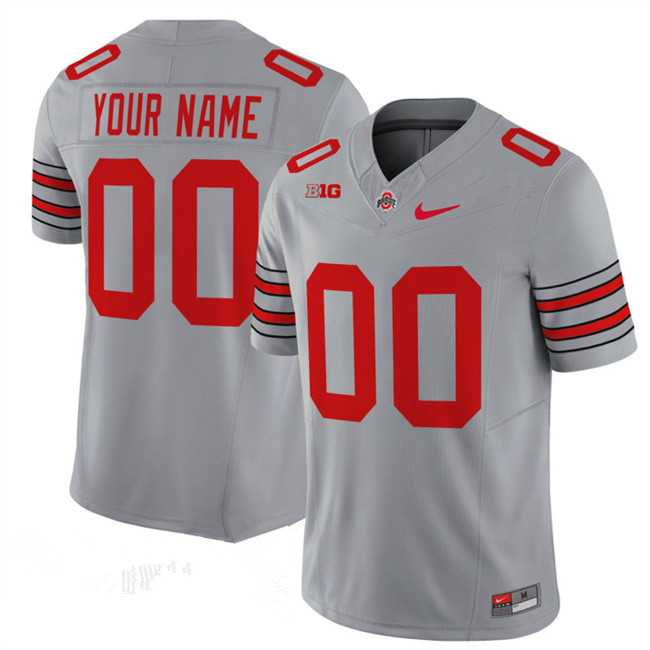 Mens Ohio State Buckeyes Active Player Custom Grey  F.U.S.E. Vapor Limited Stitched Football Jersey