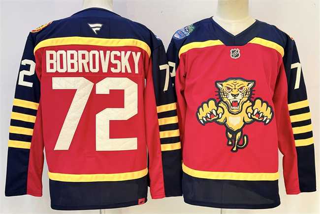 Mens Florida Panthers #72 Sergei Bobrovsky Red 2026-2026 Winter Classic Stitched Hockey Jersey