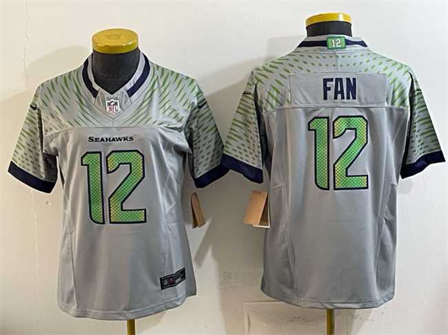 Womens Seattle Seahawks #12 Fan Grey 2025 F.U.S.E. Rivalries Vapor Untouchable Limited Stitched Jersey