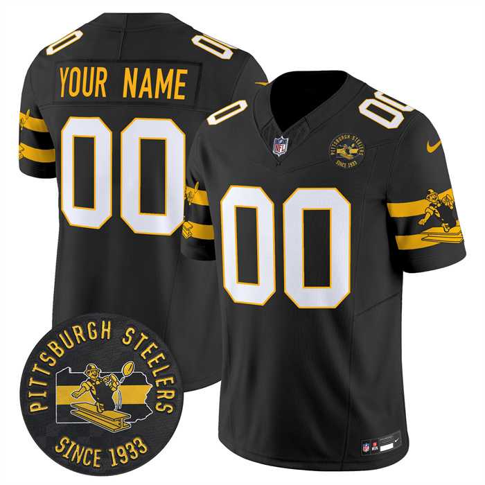 Mens Pittsburgh Steelers Throwback 1933 Patch black Vapor Limited All Stitched Jerseys