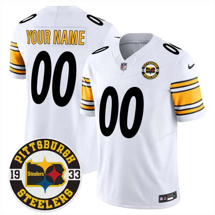Mens Pittsburgh Steelers Throwback 1933 Patch white Vapor Limited All Stitched Jersey