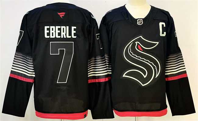 Mens Seattle Kraken #7 Jordan Eberle Black 2026 Alternate Stitched Hockey Jersey