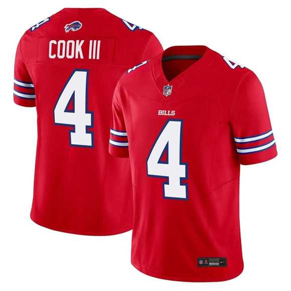 Mens Buffalo Bills #4 James Cook III Red 2025 F.U.S.E. Vapor Untouchable Limited Stitched Jersey Dzhi