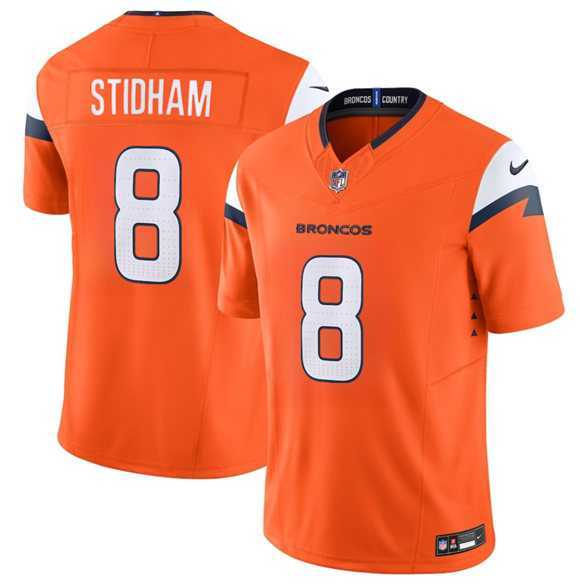 Mens Denver Broncos #8 Jarrett Stidham Orange 2025 F.U.S.E. Vapor Limited Stitched Jersey Dzhi