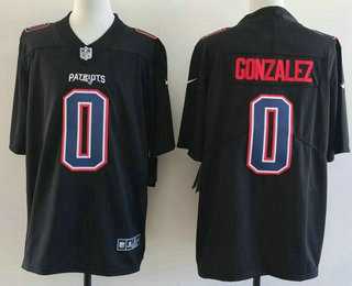 Mens New England Patriots #0 Christian Gonzalez Limited Black Fashion Vapor Stitched Jersey