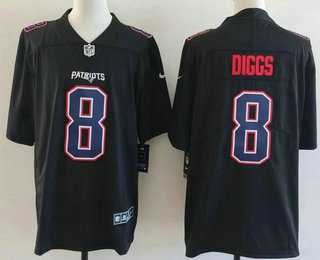 Mens New England Patriots #10 Drake Maye Limited Black Fashion Vapor Stitched Jersey