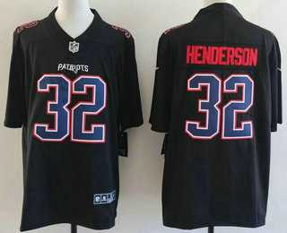 Mens New England Patriots #32 TreVeyon Henderson Limited Black Fashion Vapor Stitched Jersey