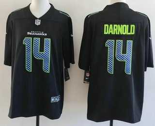 Mens Seattle Seahawks #14 Sam Darnold Limited Black Fashion Vapor Stitched Jersey