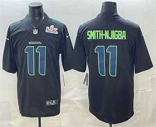 Mens Seattle Seahawks #11 Jaxon Smith-Njigba Limited Black Super Bowl LX Fashion Vapor Jersey Dzhi