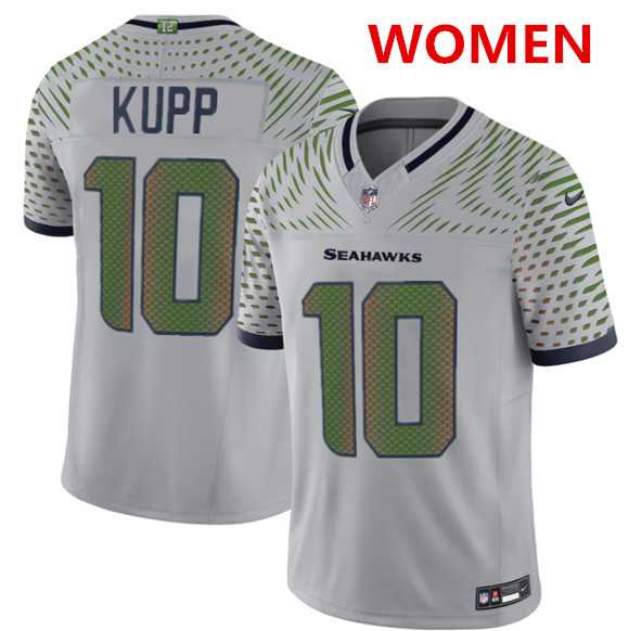 Womens Seattle Seahawks #10 Cooper Kupp Gray 2025 F.U.S.E. Rivalries Vapor Limited Stitched Jersey Dzhi