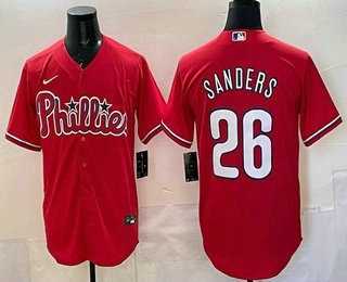Mens Philadelphia Phillies #26 Ben Sanders Red Cool Base Stitched Jersey