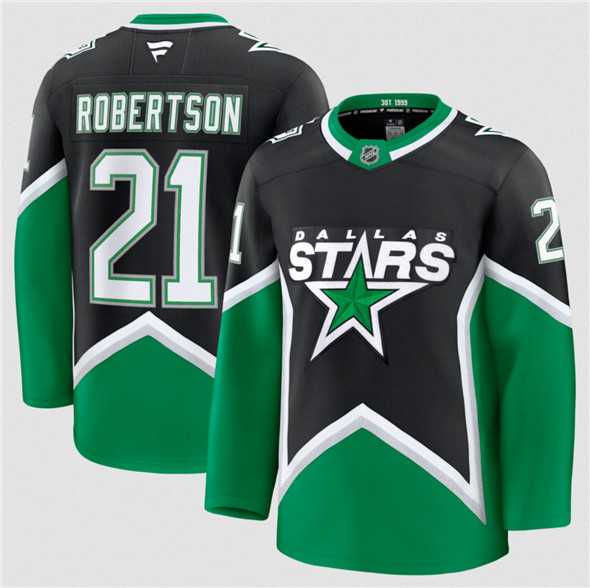 Mens Dallas Stars #21 Jason Robertson Black 2025-26 Alternate Stitched Jersey Dzhi