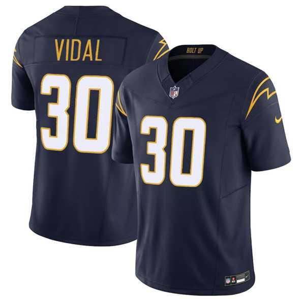 Mens Los Angeles Chargers #30 Kimani Vidal Navy 2025 F.U.S.E. Alternate Vapor Limited Stitched Jersey Dzhi