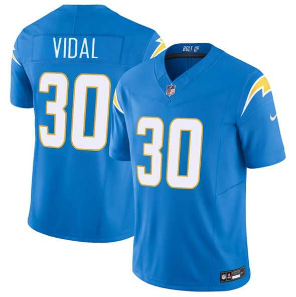 Mens Los Angeles Chargers #30 Kimani Vidal Blue 2025 F.U.S.E. Vapor Limited Stitched Jersey Dzhi